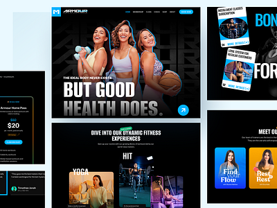 Fitness Landing Page dark website fit fitness fitness banner fitness landing page fitness tracker fitness web fitness website gym gym banner gym web gym website tracking typography ui website workout workout tracker workout web workout website