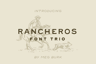 Rancheros - Western Font Trio coffee cowboy cowgirl display font hand made handwriting mezcal new mexico ranch rancher rancheros santa fe tequila texas type vintage west western wild