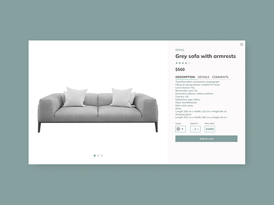 Product card for a furniture store design furniture furniture store product product card webdesign