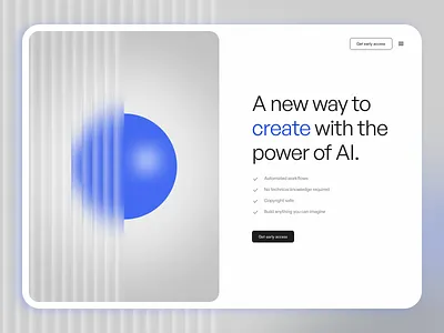 AI Tools Landing Page ai apple ball c4d clean effect graphic design landing page minimal tech tools ui ux ux design visual design web design website website design