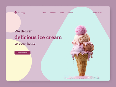 Website concept design for an ice cream store design ice cream shop icecream webdesign