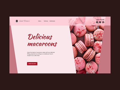 Website design for a macaroon store "Sweet Dreams" cake design macaroons macaroonsstore macaroonstore webdesign