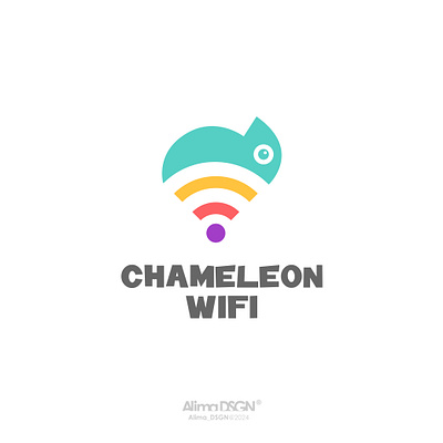 Chemeleon Wifi Logo animal colorfull logo logodesign logomodern modern unique uniquelogo wifi