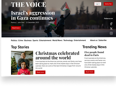 Newspaper landing page UI design news blog newspaper landing page newspaper website