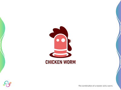 Chicken Worm Logo animal brand design brand designer chick chicken hen logo design logo designer logo for sale logo idea logo inspiration logomark logotype maggot poultry rooster wild wildlife worm zzoe iggi