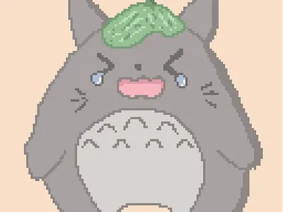 totoro pixel art illustration pixel art