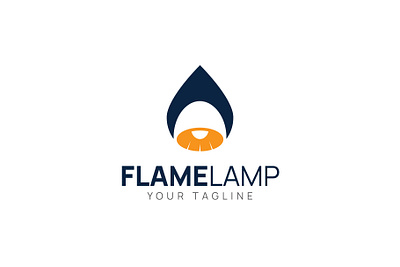 Flame lamp light logo design branding burning creative design flame flat graphic design illustration lamp light light bulb logo logos modern logo