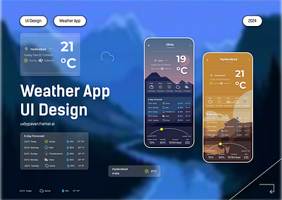 Weather App UI Design branding graphic design ui weather app
