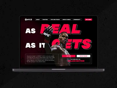 Hero Section UFC Game Redesign concept design creative market dailyui figma figma design game game website hero hero section landing page redesign ufc ufc game ui ui design web design