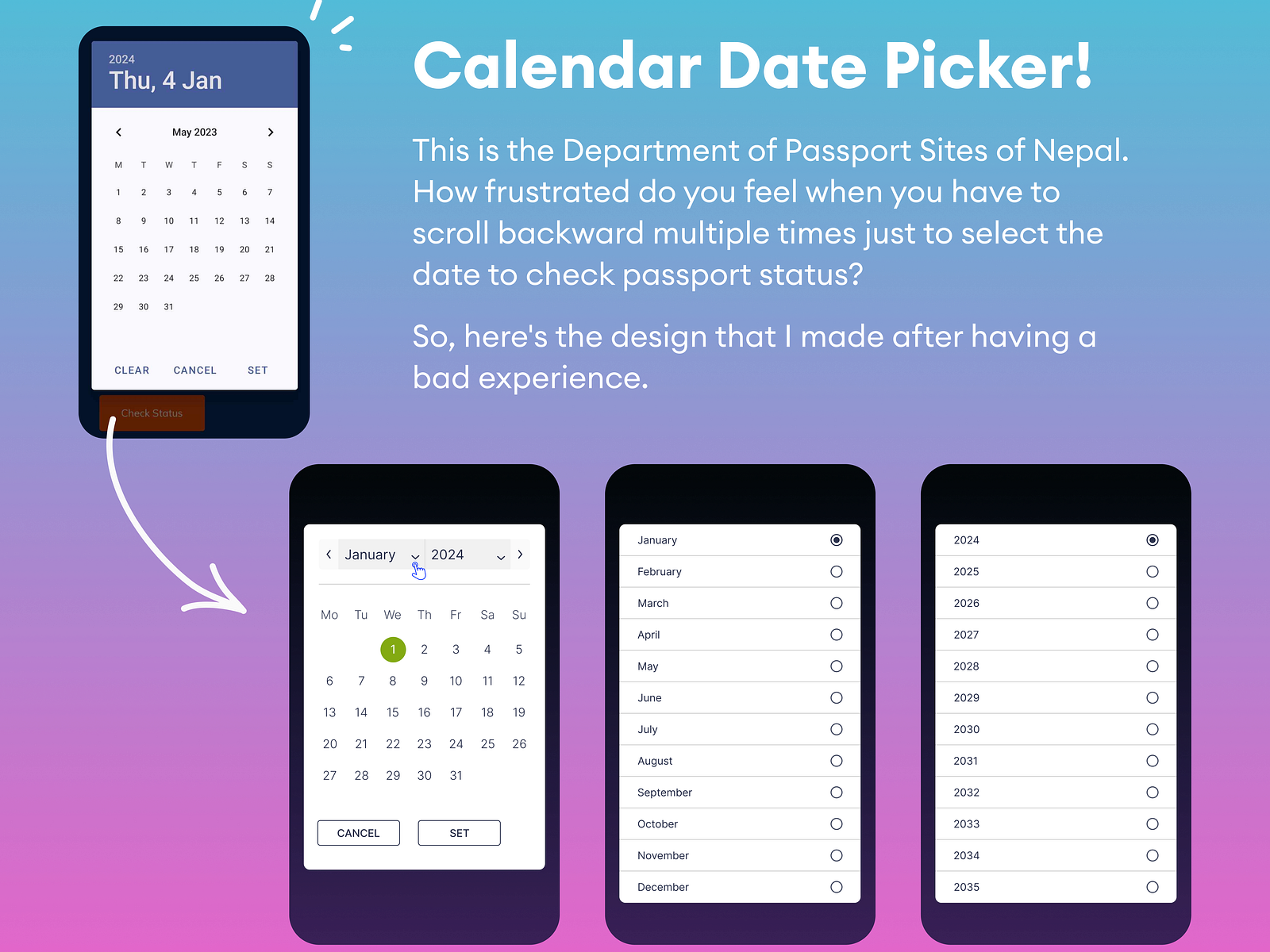 Calendar Date Picker by Saugat Maharjan on Dribbble