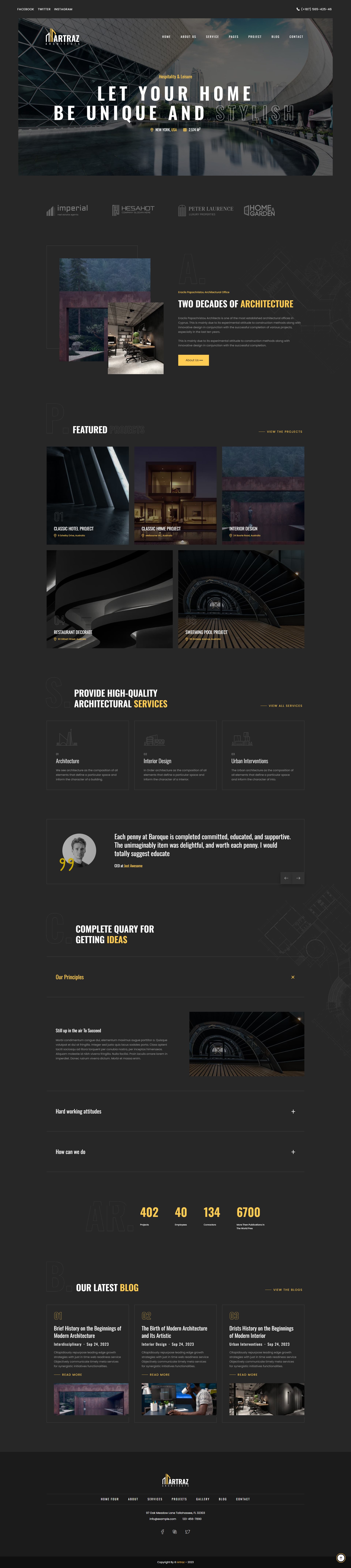 Artraz - Architecture and Interior Design WordPress Theme interior designer