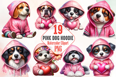 Pink Dog Hoodie Sublimation Clipart 3d animation app branding design graphic design illustration logo ui vector