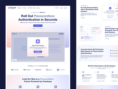 Passage - Passkey Authentication Platform Landing Page b2b b2b website clean homepage landing landing page landing page design saas saas design saas landing page saas website ui uidesign uidesigner uiux uiuxdesign userinterface web design website website design