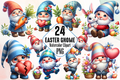 Cute Easter Gnome Sublimation Clipart 3d animation app branding design graphic design illustration logo ui vector