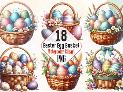 Easter Egg Basket Sublimation Clipart 3d animation app branding design graphic design illustration logo ui vector