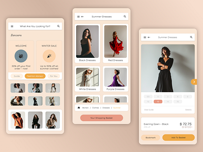 Zanzara - Shopping App app design graphic design ui ux