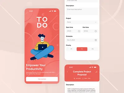 Task Management App flat design mobile app uiux