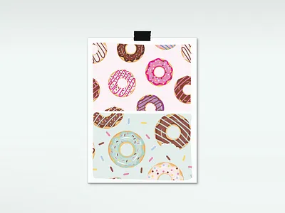 Velvet donut reverie abstract hand drawn modern pattern seamless