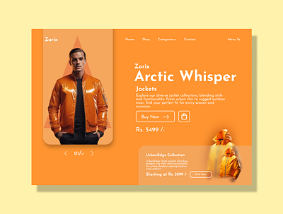 Zorix - Arctic Whisper Jackets (Website UI) design e commerce graphic design jacket shopping ui user interface