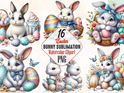 Hot Cocoa Bunny Sublimation Bundle 3d animation app branding design graphic design illustration logo ui vector