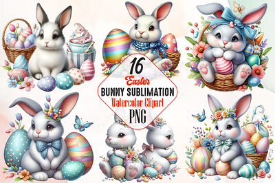 Hot Cocoa Bunny Sublimation Bundle 3d animation app branding design graphic design illustration logo ui vector