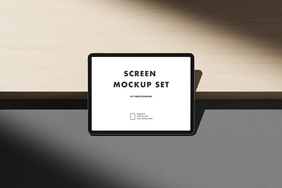 Landscape iPad Pro Screen Mockup Set branding clean design graphic design identity ipad minimalist mockup modern render site tablet template ui web