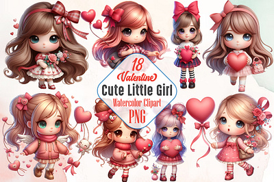 Cute Little Valentine Girl Sublimation 3d animation app branding design graphic design illustration logo ui vector