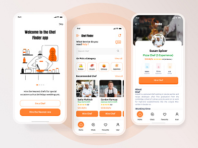 Chef Finder Mobile App Design abstract logo app design clean ui branding logo ui ux