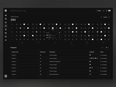 Midday - Time Tracker darkmode desktop product productdesign saas timetracker tracker ui