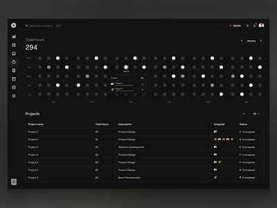 Midday - Time Tracker darkmode desktop product productdesign saas timetracker tracker ui