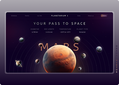 Planetarium 1 - Second Page Animation animation graphic design motion graphics ui