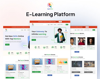 E-Learing Website Design clean creative e learning education landing page landing page design modern template ui ui deisgn uiux unique ux uxretech web website website design