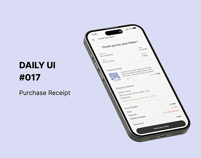 Daily UI #017 | Purchase Reciept app daily ui daily ui 17 order detail purchase reciept ui ui design ui ux design uiux