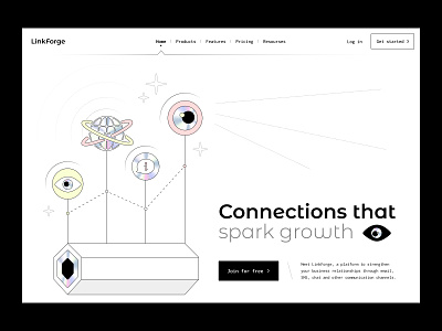 LinkForge / Hero section appui concept creativedesign crm design crm platform designportfolio designshowcase figma first screen hero section interactiondesign minimaldesign modernui product ui design ui ux uiinspiration ux visualdesign web design