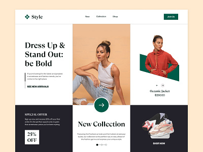 Style- Ecommerce Home Page UI clean dailychallenge dailyui design homepage interface uidesign uiux uiux dailyachallenge web website