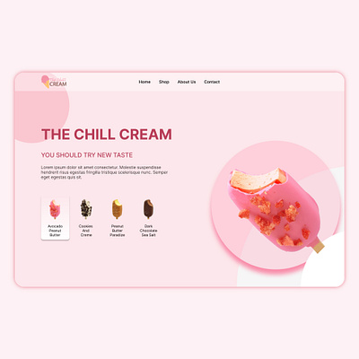 03. Ice cream web design I figma figma ice cream landing page design uidesign uiux uxiudesign webdesign website design