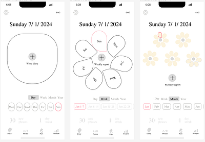 draft - Diary app + Language learning ui