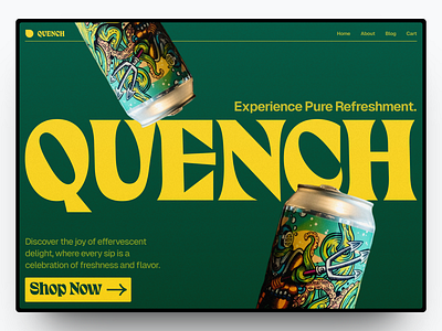 Quench - Soft Drink Website beverage branding design graphic design illustration landing page soft drink ui web design website