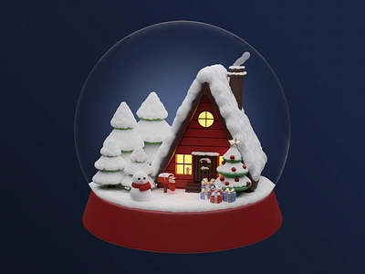 Snow Globe 3d 3d art 3d character 3d illustration 3d modeling blender design gift illustration render snow snow globe snowball winter