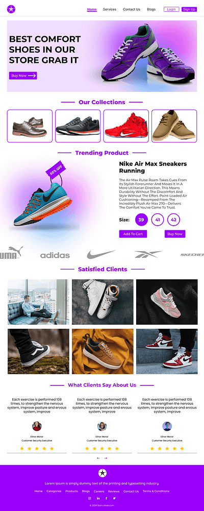 Star Shoes Website Design Using Figma