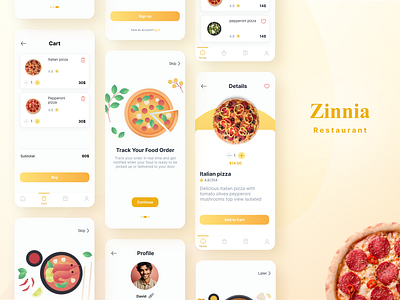 Zinnia Restaurant case study design figma food mobile restaurant ui ux visual design
