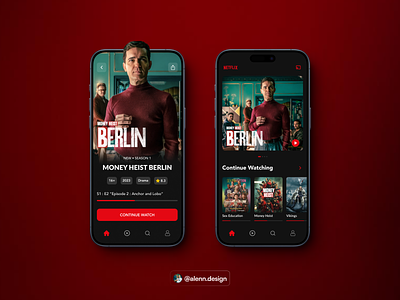 Movies App Netflix - Concept 😀🔥 android app berlin dark ui design design app dribbble post ios mobile movie movie app movie streaming netflix new series streaming streaming app ui uiux ux