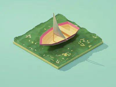 Simple Boat - 3D 3d blender design illustration modelling