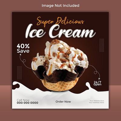 Ice cream Social Media Post abstract advertising branding design graphic design graphic designer graphicdesign ice cream marketing media miniamalist minimal modern post post template promotion sales social trend vector