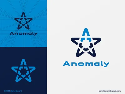 Anomaly Star abstract logo brand design branding creative logo designs geometric logo icon letter a logo letter mark logo logo logo design logo design grid minimalist logo modern logo designs pentagram logo six point star star logo
