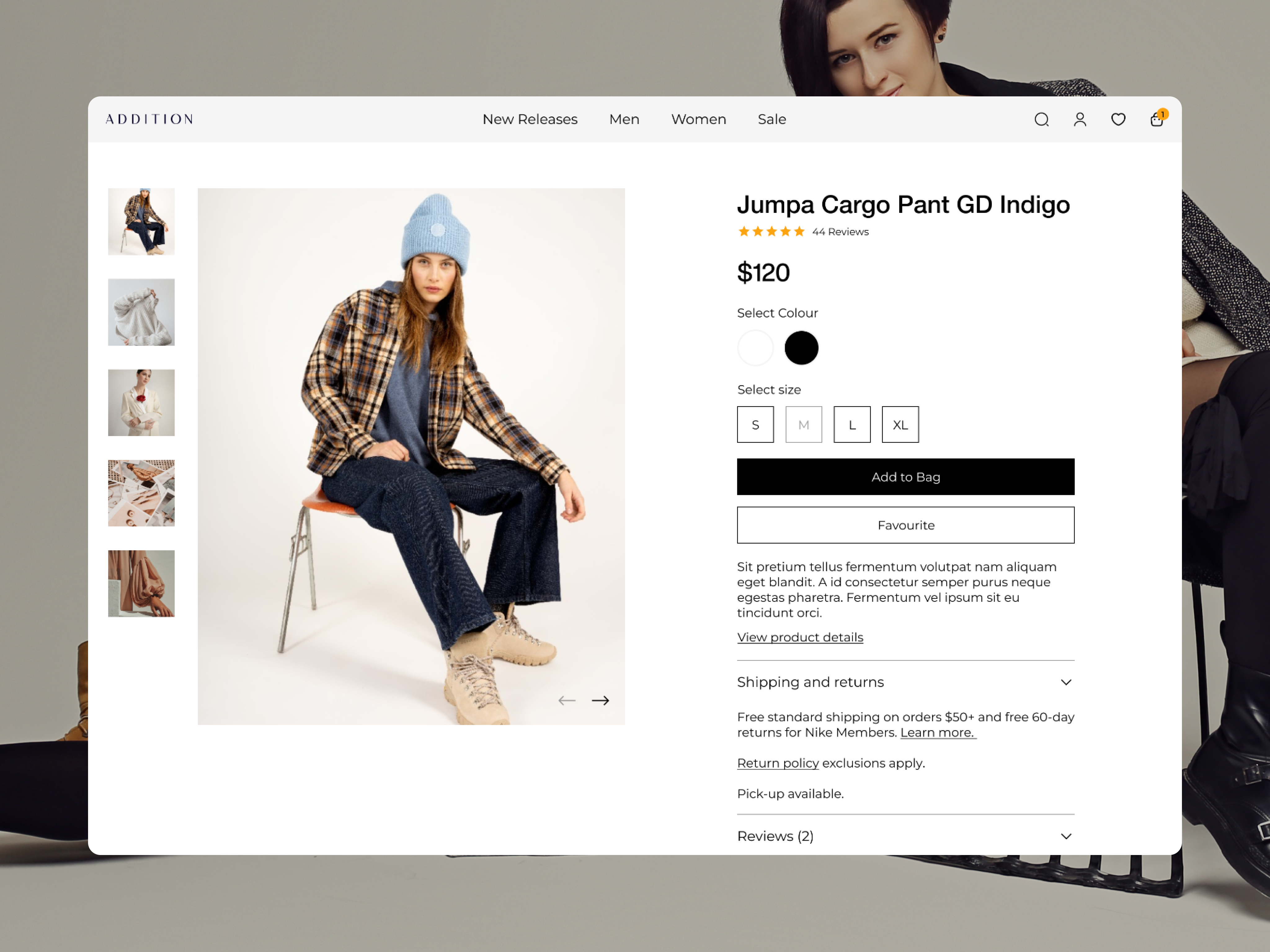Addition 🛒 | Shopify Store Design cart cloth ecommerce ecommerce app fashion figma interface product details product page shop shopify store ui ux