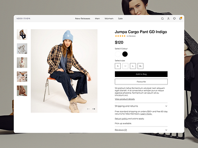 Addition 🛒 | Shopify Store Design cart cloth ecommerce ecommerce app fashion figma interface product details product page shop shopify store ui ux