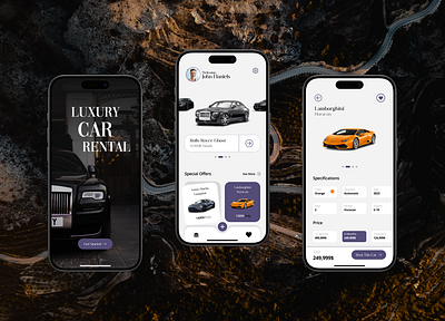 Car Rental App UI Concept 3d app apple car car rental design figma iphone mobile mobile app mockup ui ui design ux ui