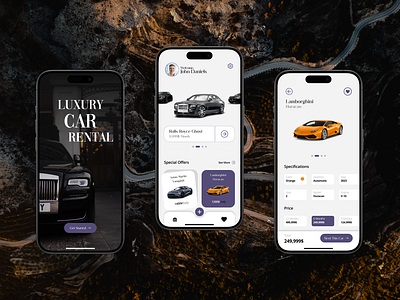 Car Rental App UI Concept 3d app apple car car rental design figma iphone mobile mobile app mockup ui ui design ux ui