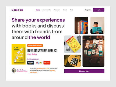 BookHub | Discuss and Learn book clean community discuss forum friend layout shop website world
